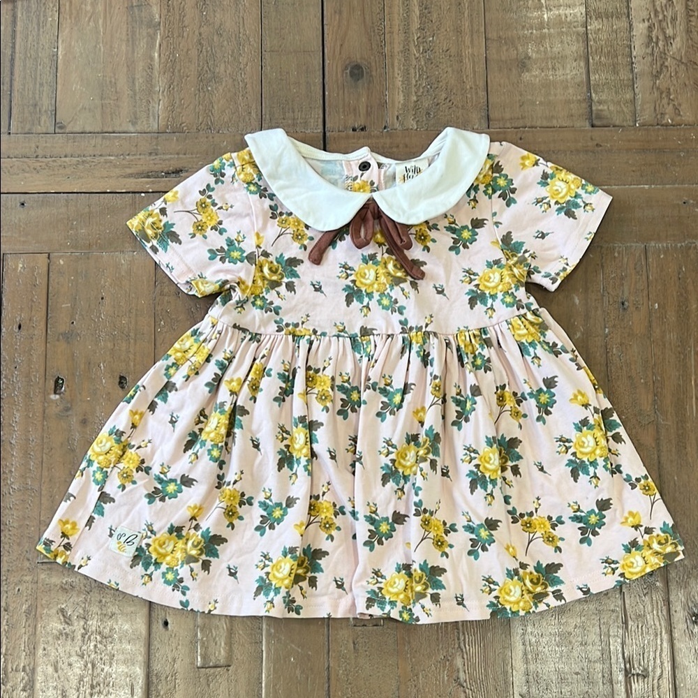 Wildflowers Miss Madeline floral Peter Pan collar bow top